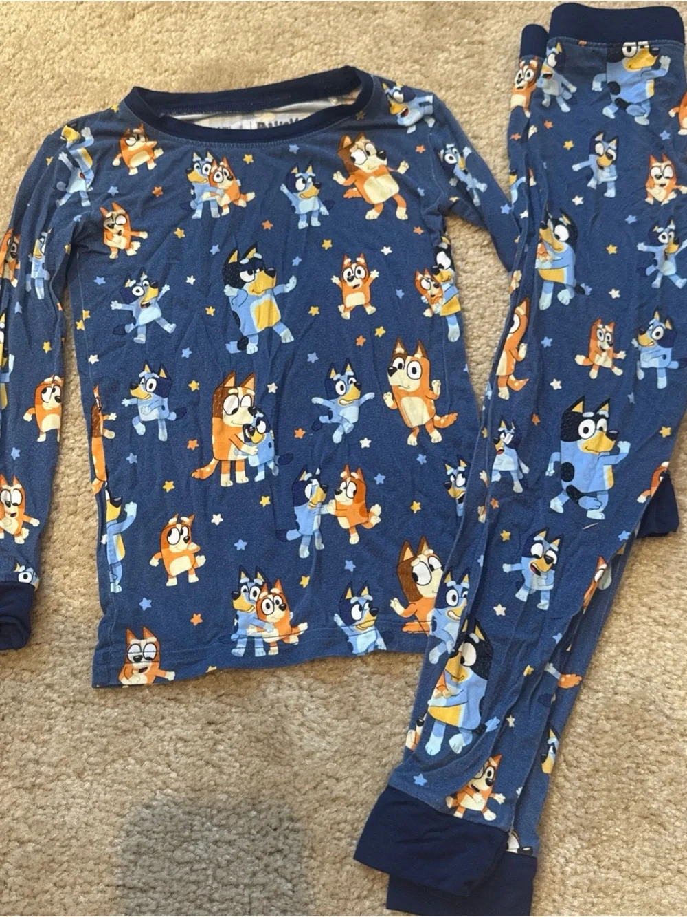 Little Sleepies Bluey Dance Mode 3T Bamboo Pajama Set Long Sleeve VGUC